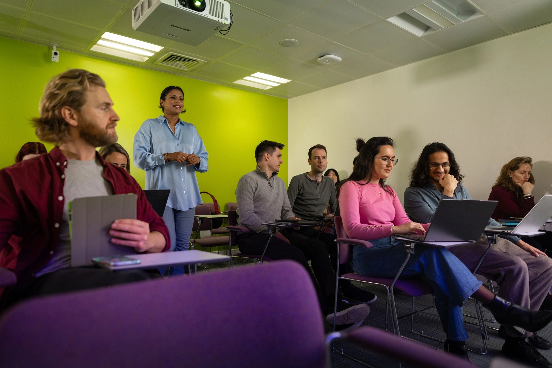 Students and educators in an academic training session